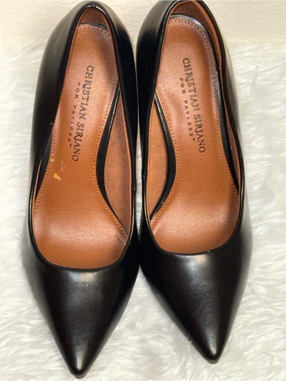 Christian Siriano Black Leather Pointed Toe Pumps